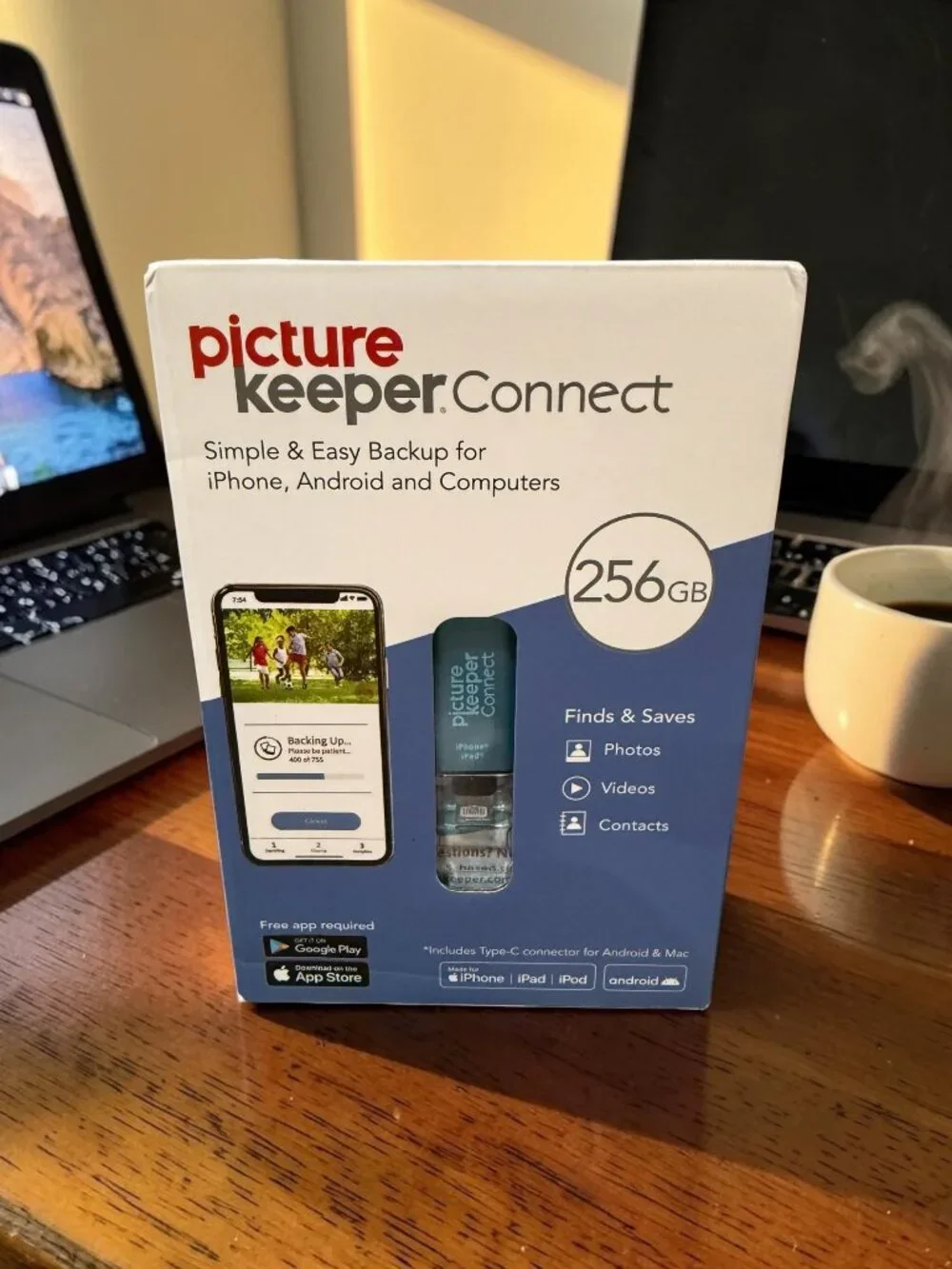 Picture Keeper Connect 256GB Backup for iPhone, Android, & Computers - NEW